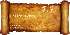 Bozzai Fanni névjegykártya