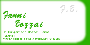 fanni bozzai business card